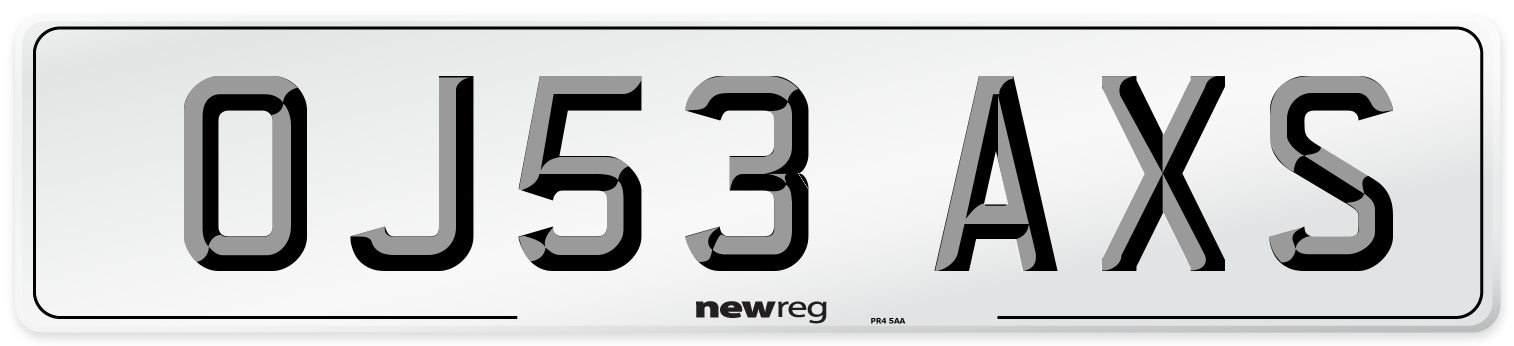 OJ53 AXS Number Plate from New Reg